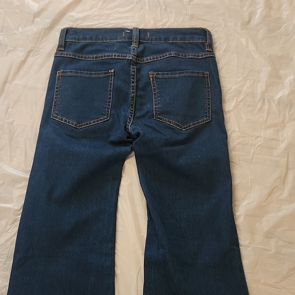 Free People Blue Flare Wide Leg Jeans - Picture 8 of 10